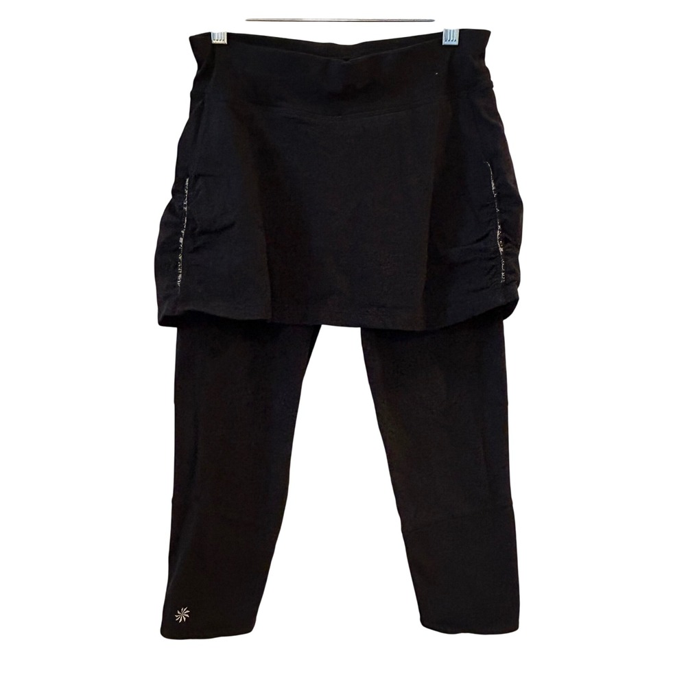 Athleta Black Skirted Skort Capris Leggings Athletic Workout Athleisure Small‎